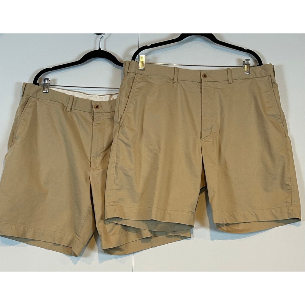 Lot of 2 Polo Golf Ralph Lauren Mens Sz 38 Khaki Chino Shorts Classic Fit Tan 9"